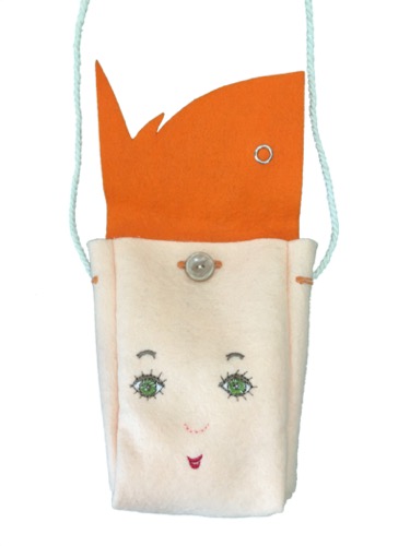 FaceToFace tasje handgemaakt wolvilt Roos