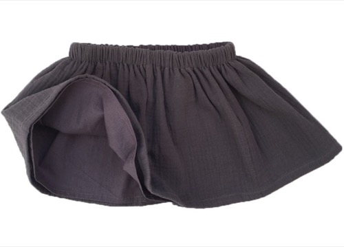 Rok "Double Gauze" katoen - antraciet