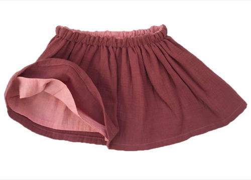 Rok "Double Gauze" katoen - steenrood