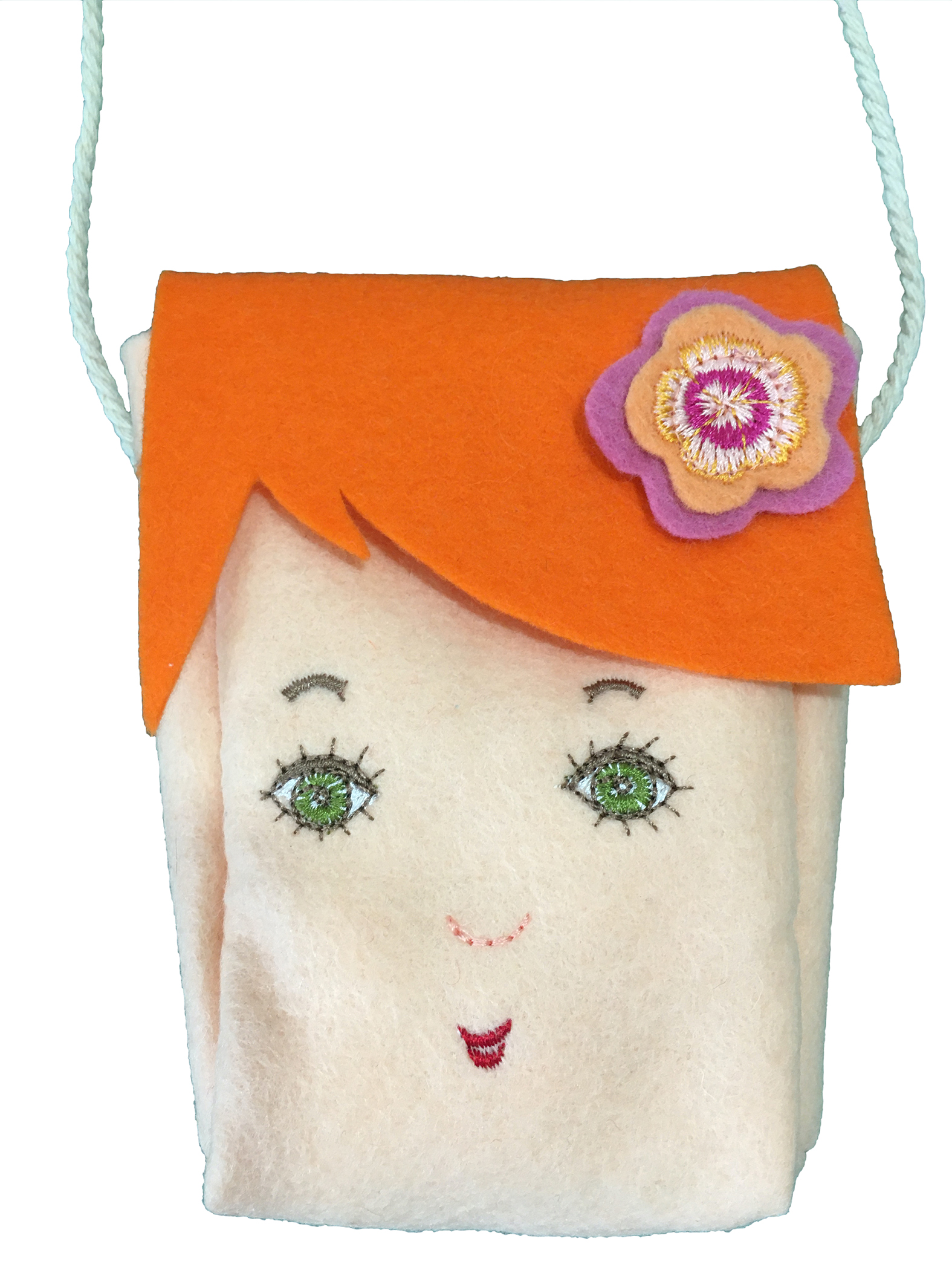 FaceToFace tasje handgemaakt wolvilt Roos