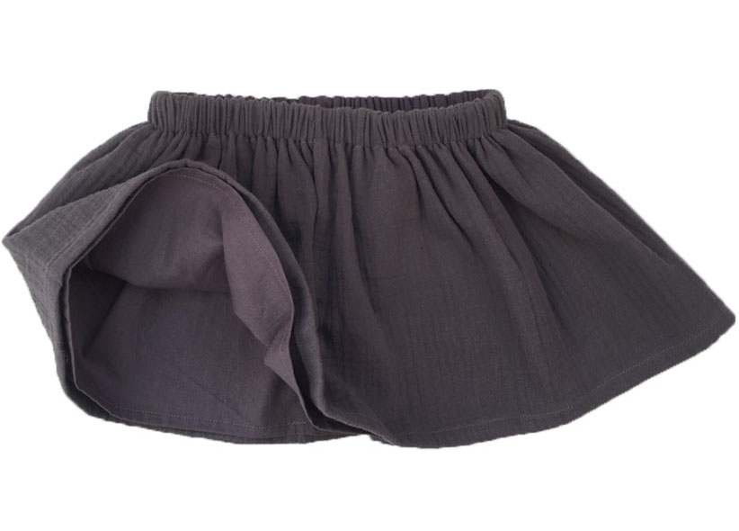 Rok "Double Gauze" katoen - antraciet