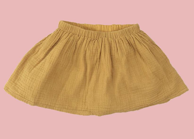 Rok "Double Gauze" katoen - okergeel