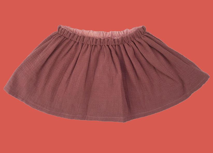 Rok "Double Gauze" katoen - steenrood