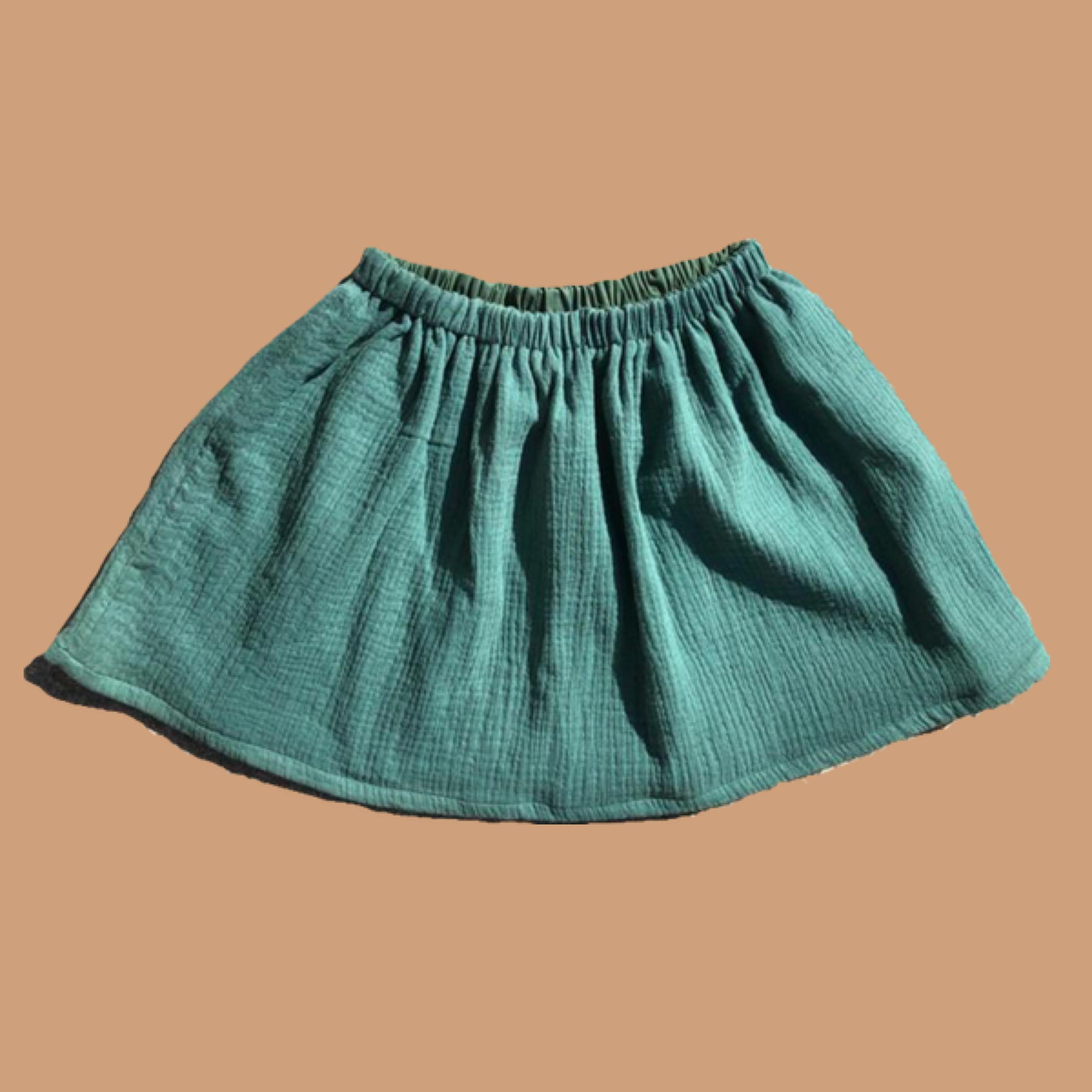 Rok "Double Gauze" katoen - zee groen